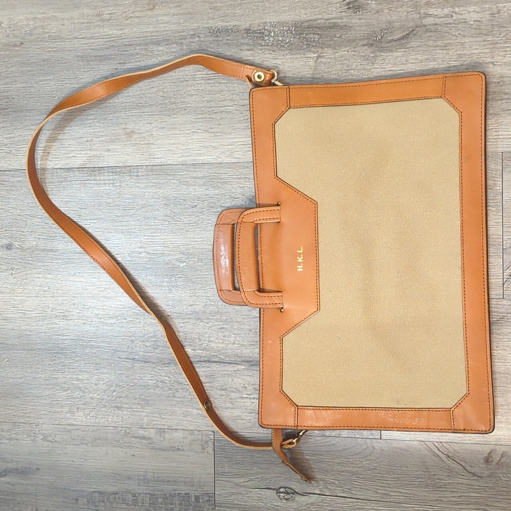 Ralph Herbert California Saddle Leather Briefcase Document Bag - Picture 6 of 10